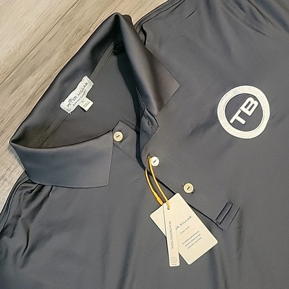 Peter Millar Performance Jersey Men Large Gray Su… - image 1